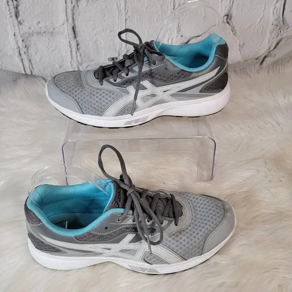 Asics Women's Stormer Running Shoe Gym Workout Athletic Sneaker Sz 9.5 Gray Blue - Picture 13 of 13